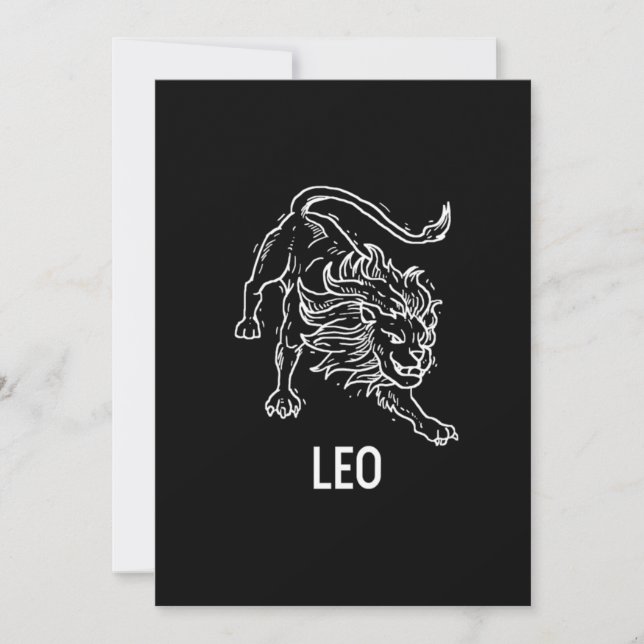 Leo Lion Astrology Birthday Gift Zodiac Signs Invitation (Front)