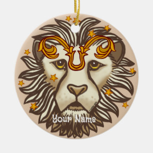Leo Lion Birthday Ceramic Tree Decoration