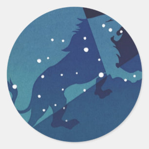 Leo Lion Constellation Vintage Zodiac Astrology Classic Round Sticker