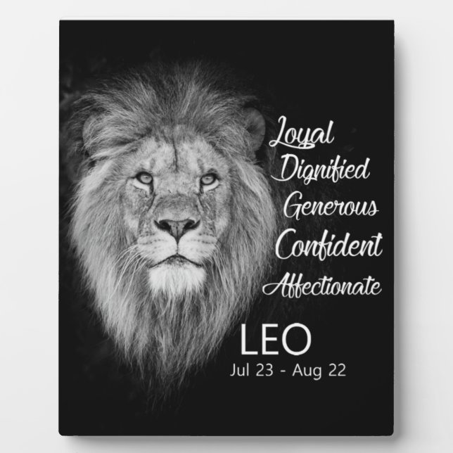 Leo Lion Head Zodiac Astrology Sign Plaque (Front)
