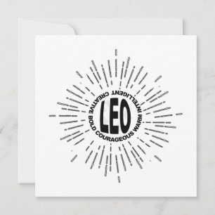 Leo Lion July Birthday August Zodiac Astrology Sun Card