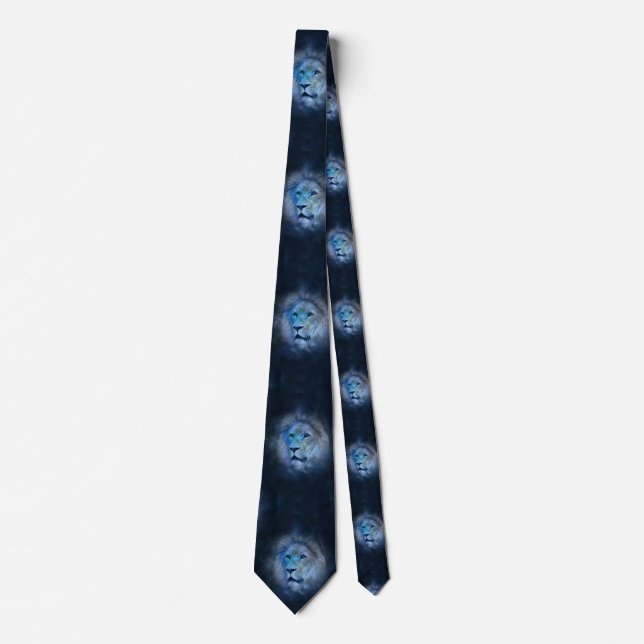 leo lion mens neck tie (Front)