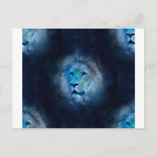 leo lion postcard