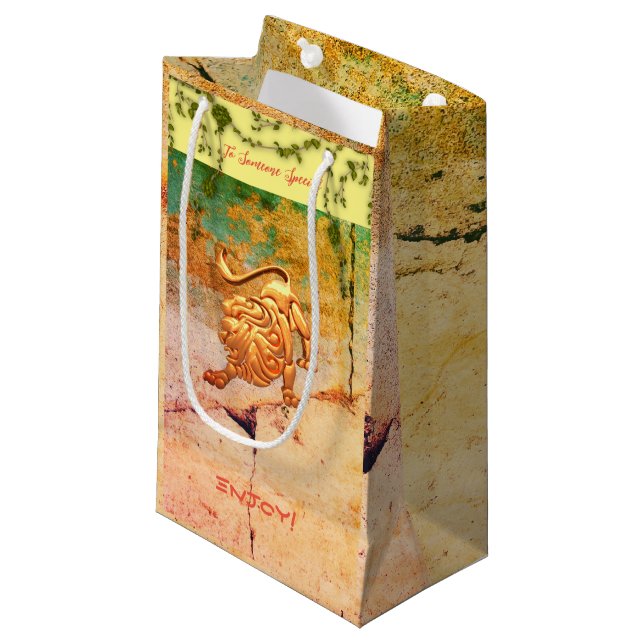 Leo Lion  Small Gift Bag (Front Angled)
