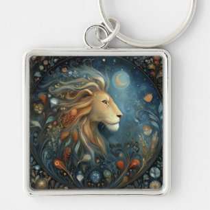 Leo Lion Zodiac Astrology Celestial Birthday Key Ring