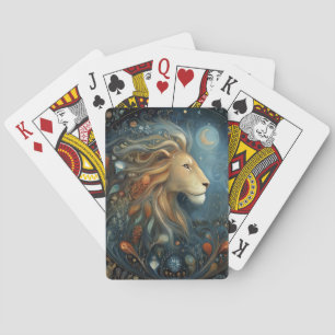 Leo Lion Zodiac Astrology Celestial Birthday Playing Cards