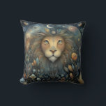 Leo Lion Zodiac Astrology Mystical Birthday Cushion<br><div class="desc">This stunning art work depicts a lion,  the symbol for the zodiac sign of Leo. It has a celestial,  magical,  fantasy feel to it.  AI assisted graphic purchased with commercial use.  Artwork:  RedHeronLighthouse</div>