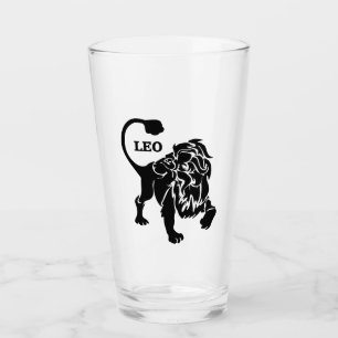 Leo Lion Zodiac Black Glass
