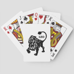 Leo Lion Zodiac Black Playing Cards