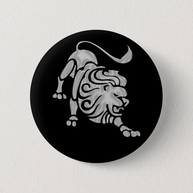 Leo Lion Zodiac Button (Front)