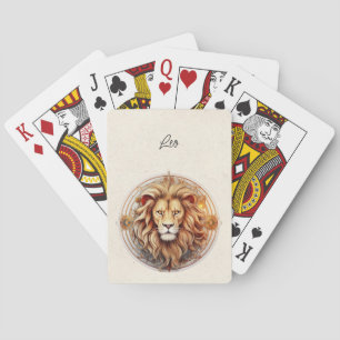 Leo Lion Zodiac Minimalist  Playing Cards