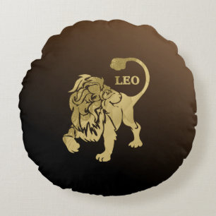 Leo Lion Zodiac Round Cushion