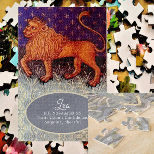 Leo Lion Zodiac Sign Horoscope Birthday Party Jigsaw Puzzle