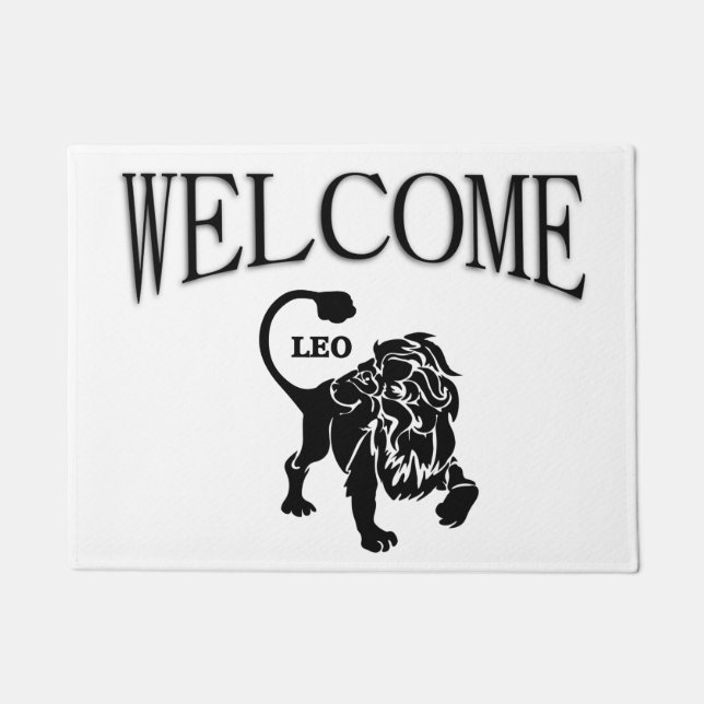 Leo Lion Zodiac Welcome Mat (Front)