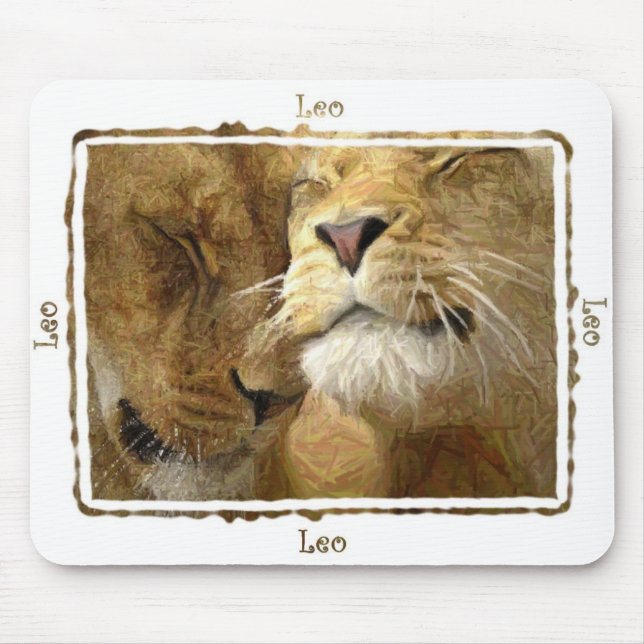 Leo - Lions in Coloured Pencil Mousepad (Front)