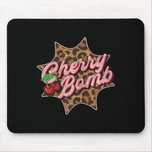 Leo Look Vintage Retro Cherry Bomb Tattoo Rockabil Mouse Mat