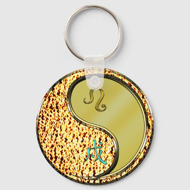Leo & Metal Dog Key Ring (Front)