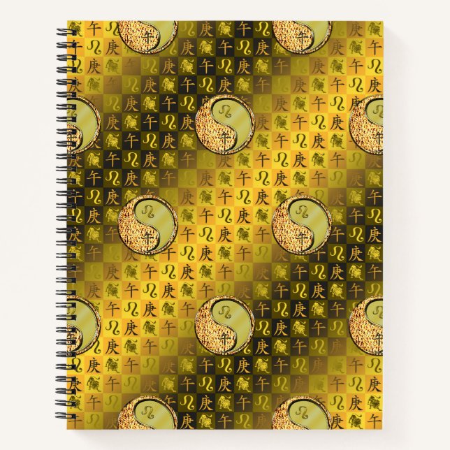 Leo & Metal Horse Spiral Notebook (Front)