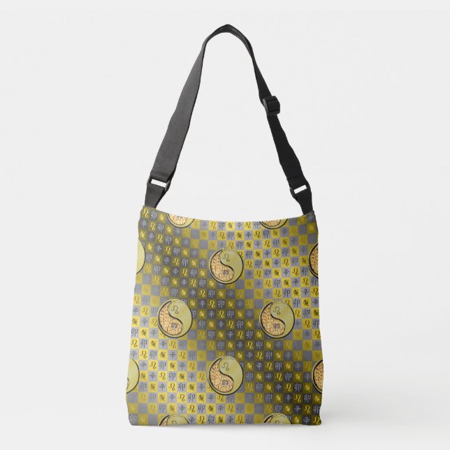 Leo & Metal Rabbit Throw Pillow Crossbody Bag (Front)