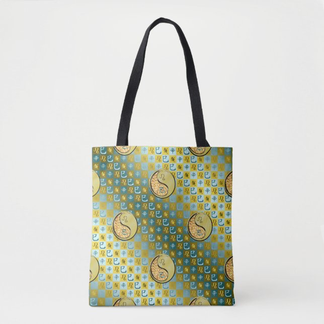 Leo & Metal Snake Tote Bag (Front)