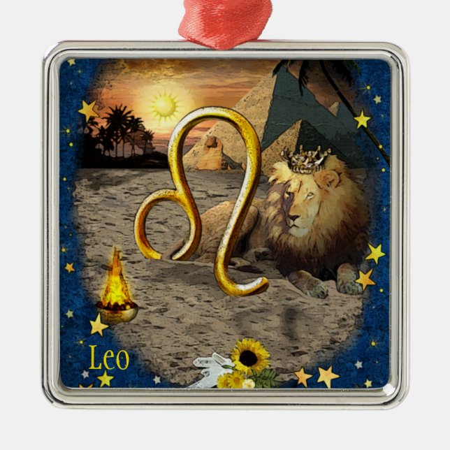 Leo Metal Tree Decoration (Front)