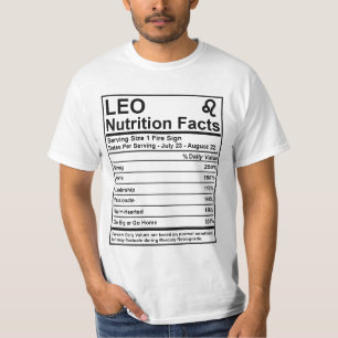 Leo Nutrition Facts - #SaveTheWorldTribe T-Shirt