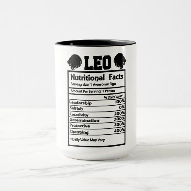 Leo Nutritional Facts Mug (Center)