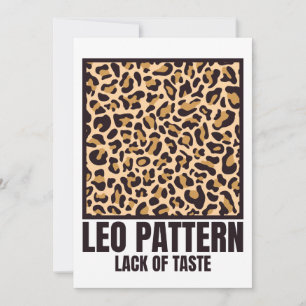 Leo Pattern Bad Taste Fashion Victim Invitation