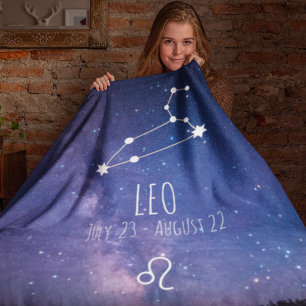 Leo Personalised Zodiac Constellation Fleece Blanket