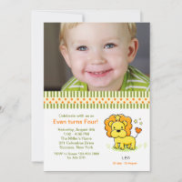 Leo Photo Birthday Party Invitation