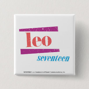 Leo Pink 15 Cm Square Badge