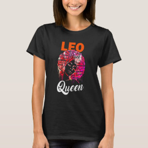 Leo Queen Black Woman Afro Natural Hair African T-Shirt