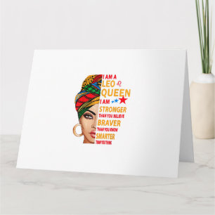 Leo queen I am stronger funny birthday gift for Le Card