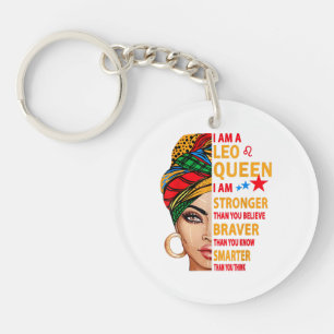 Leo queen I am stronger funny birthday gift for Le Key Ring