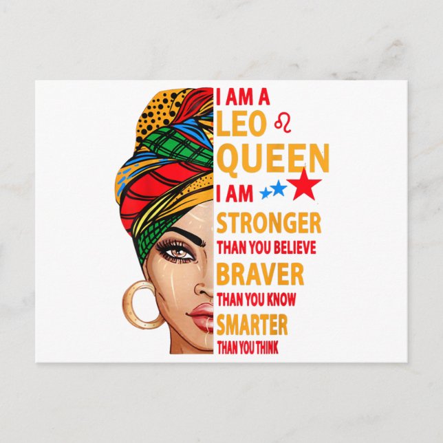 Leo queen I am stronger funny birthday gift for Le Postcard (Front)