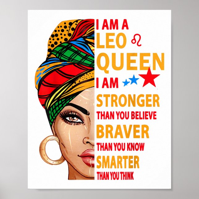 Leo queen I am stronger funny birthday gift for Le Poster (Front)