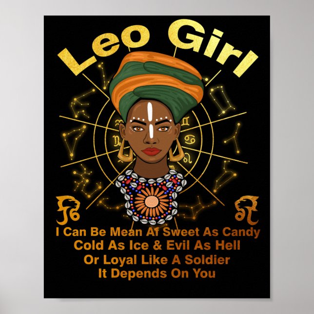 Leo Queen Sweet As Candy Birthday For Black Women Poster (Front)