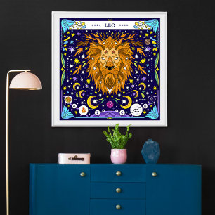 Leo: “Regal Roar” Zodiac Poster