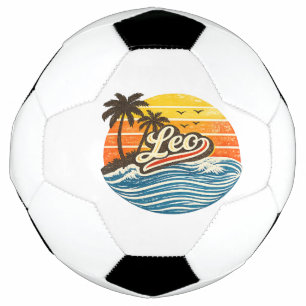Leo Retro Sunset Name Design Football