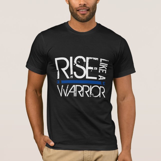 LEO "Rise Like A Warrior" Thin Blue Line Tee (Front)