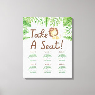 Leo Safari Baby Shower Seating Chart Canvas