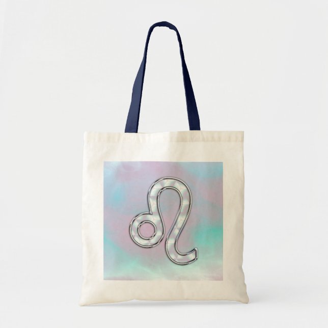 Leo Sign on Pastels Nacre Mother of Pearl Style Tote Bag (Front)