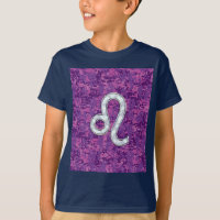 Leo Sign on Pink Fuchsia Digital Camouflage