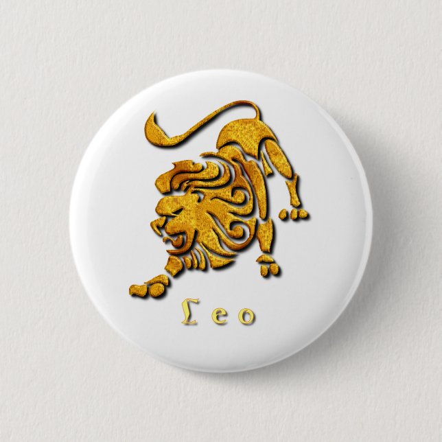 Leo Sign Round Pin (Front)