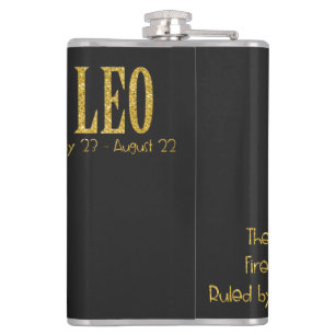 Leo Star Sign Hip Flask