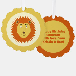 Leo Star Sign Lion Birthday Custom Tree Decoration Card