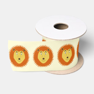 Leo Star Sign Lion Birthday Patterned Satin Ribbon