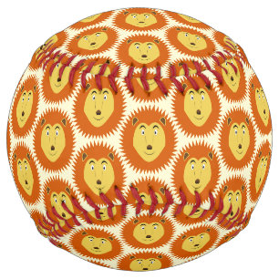 Leo Star Sign Lion Birthday Patterned Softball