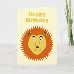 Leo Star Sign Lion Custom Birthday Card