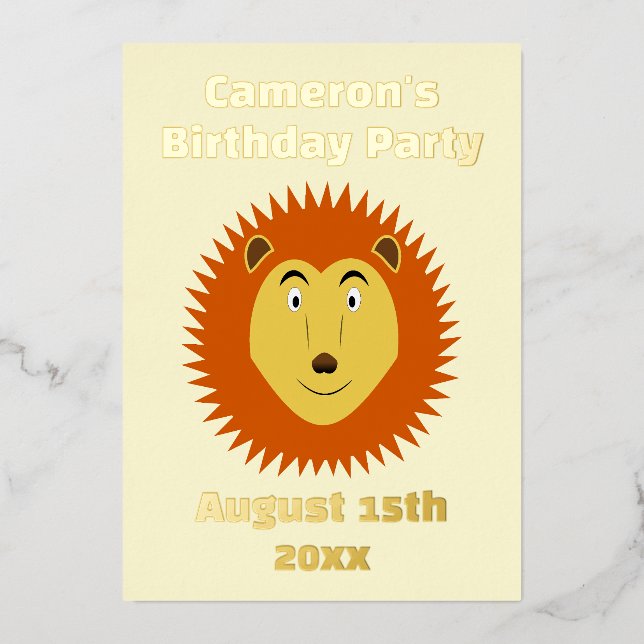 Leo Star Sign Lion Custom Birthday Party (Front)
